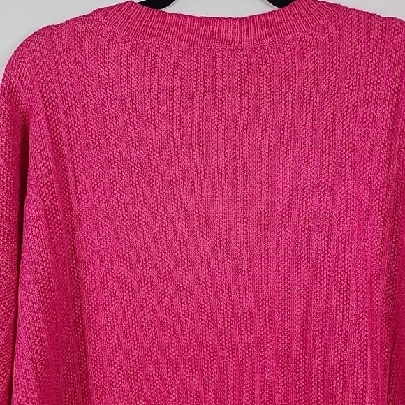 143 Story by Line Up Women's First Meeting Scallop Hem Sweater in Hot Pink Sz 3X - Picture 7 of 7